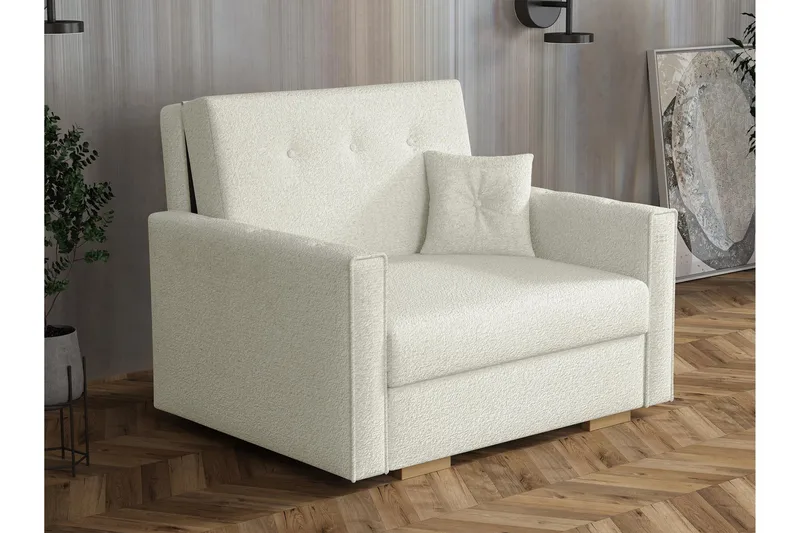 Ajiz Bäddsoffa 2-sits i Bouclé, Vit