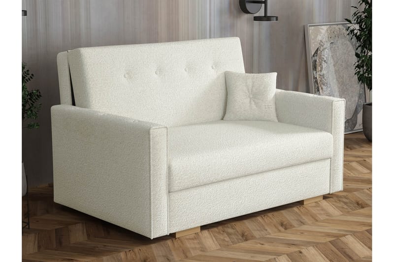 Ajiz Bäddsoffa 2-sits i Bouclé, Vit