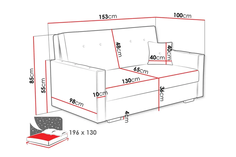 Ajiz Bäddsoffa 3-sits i Bouclé - Beige - Möbler - Soffa - Bäddsoffa
