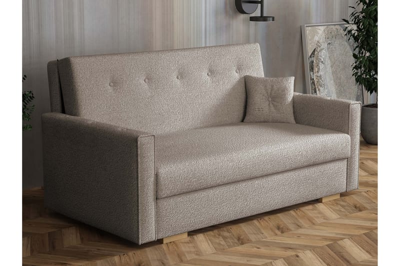 Ajiz Bäddsoffa 3-sits i Bouclé - Grå - Möbler - Soffa - Bäddsoffa