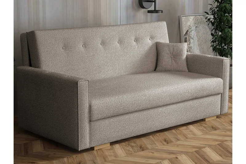 Ajiz Bäddsoffa 3-sits i Bouclé - Grå - Möbler - Soffa - Bäddsoffa