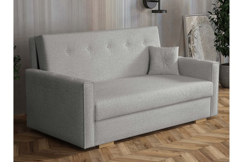 Ajiz Bäddsoffa 3-sits i Bouclé - Grå - Möbler - Soffa - Bäddsoffa