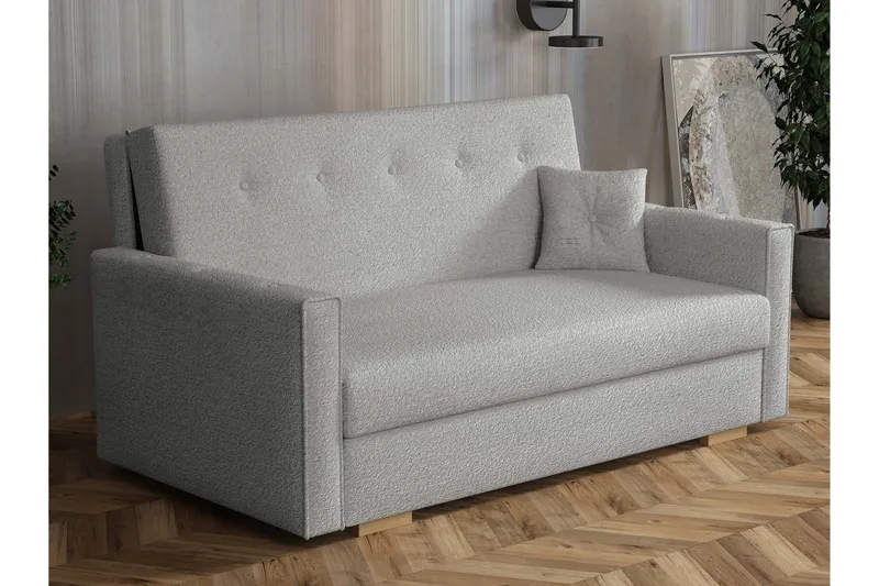 Ajiz Bäddsoffa 3-sits i Bouclé - Grå - Möbler - Soffa - Bäddsoffa