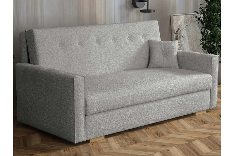 Ajiz Bäddsoffa 3-sits i Bouclé - Grå - Möbler - Soffa - Bäddsoffa