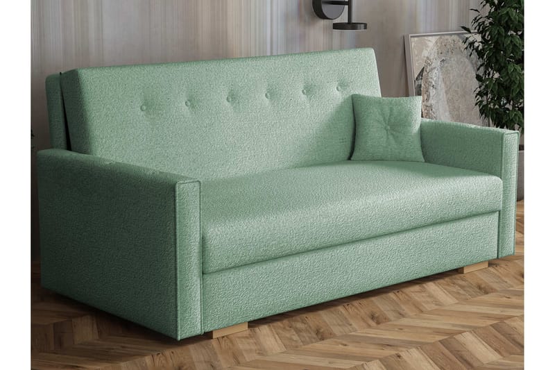 Ajiz Bäddsoffa 3-sits i Bouclé - Grön - Möbler - Soffa - Bäddsoffa