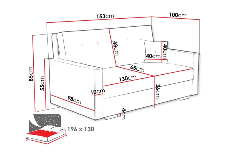Ajiz Bäddsoffa 3-sits i Bouclé - Grön - Möbler - Soffa - Bäddsoffa