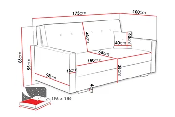 Ajiz Bäddsoffa 3-sits i Bouclé - Vit - Möbler - Soffa - Bäddsoffa