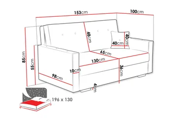 Ajiz Bäddsoffa 3-sits i Bouclé - Vit - Möbler - Soffa - Bäddsoffa