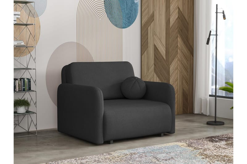 Ajmeri 2-sits Bäddsoffa 80x196 cm med Förvaring i Tyg, Grå