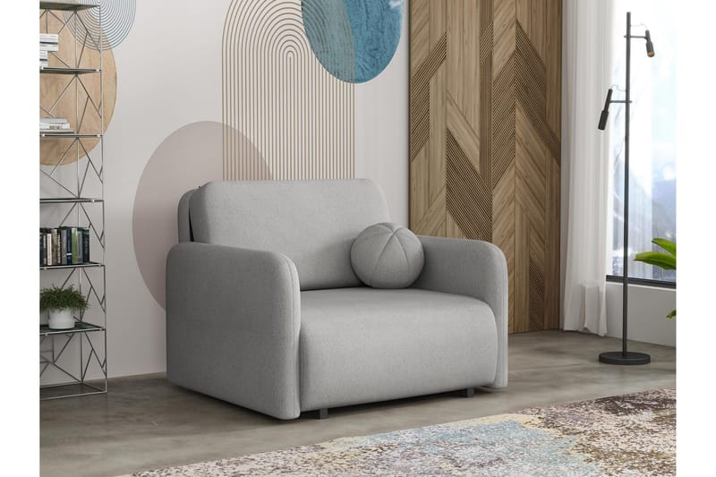Ajmeri 2-sits Bäddsoffa 80x196 cm med Förvaring i Tyg, Grå