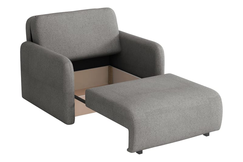 Ajmeri 2-sits Bäddsoffa 80x196 cm med Förvaring i Tyg - Grå - Möbler - Soffa - Bäddsoffa