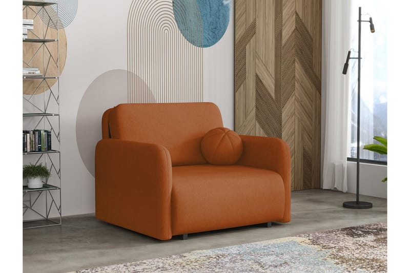Ajmeri 2-sits Bäddsoffa 80x196 cm med Förvaring i Tyg, Orange