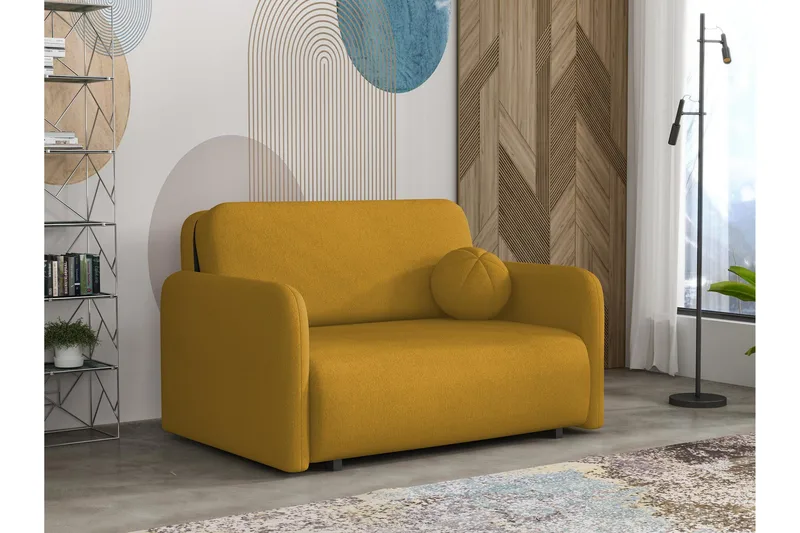 Ajmeri Bäddsoffa 2-sits i Plysch - Gul - Möbler - Soffa - Bäddsoffa