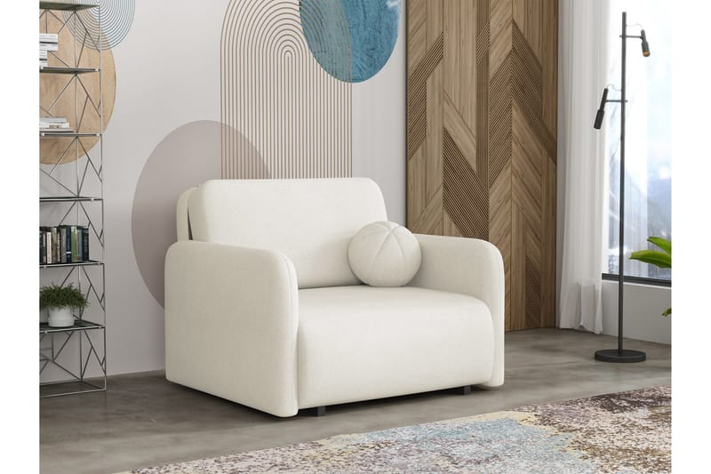 Ajmeri Bäddsoffa 2-sits i Plysch - Beige - Möbler - Soffa - Bäddsoffa