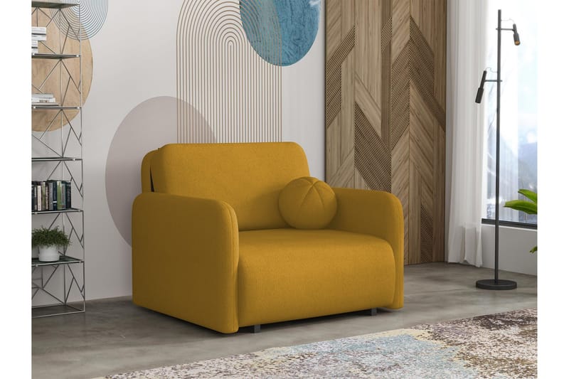 Ajmeri Bäddsoffa 2-sits i Plysch, Gul