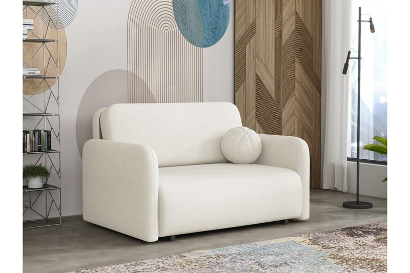 Ajmeri Bäddsoffa 2-sits i Plysch - Beige - Möbler - Soffa - Bäddsoffa