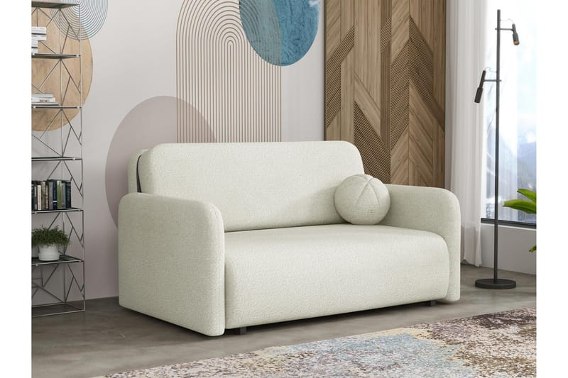 Ajmeri Bäddsoffa 3-sits i Bouclé, Vit