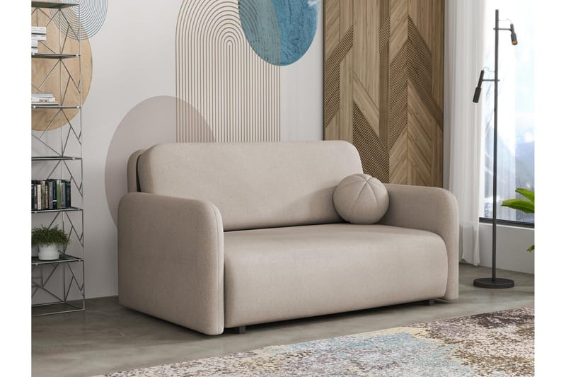 Ajmeri Bäddsoffa 3-sits i Plysch, Beige