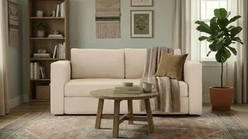 Alnaryd 2-3-sits Bäddsoffa med Fällbart Armstöd - Beige - Möbler - Soffa - Bäddsoffa