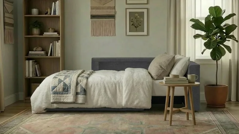 Alnaryd 2-3-sits Bäddsoffa med Fällbart Armstöd - Grå - Möbler - Soffa - Bäddsoffa