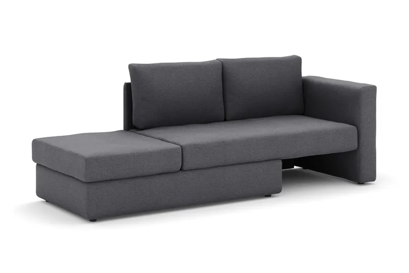 Alnaryd 2-3-sits Bäddsoffa med Fällbart Armstöd - Grå - Möbler - Soffa - Bäddsoffa