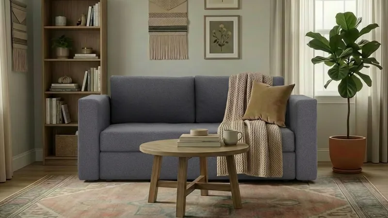 Alnaryd 2-3-sits Bäddsoffa med Fällbart Armstöd - Grå - Möbler - Soffa - Bäddsoffa