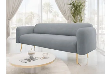 Alros Soffa 3-sits - Grå - Möbler - Soffa - Sammetssoffa