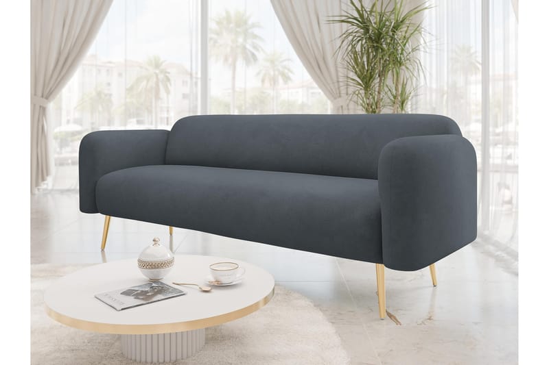 Alros Soffa 3-sits - Grå - Möbler - Soffa - Sammetssoffa