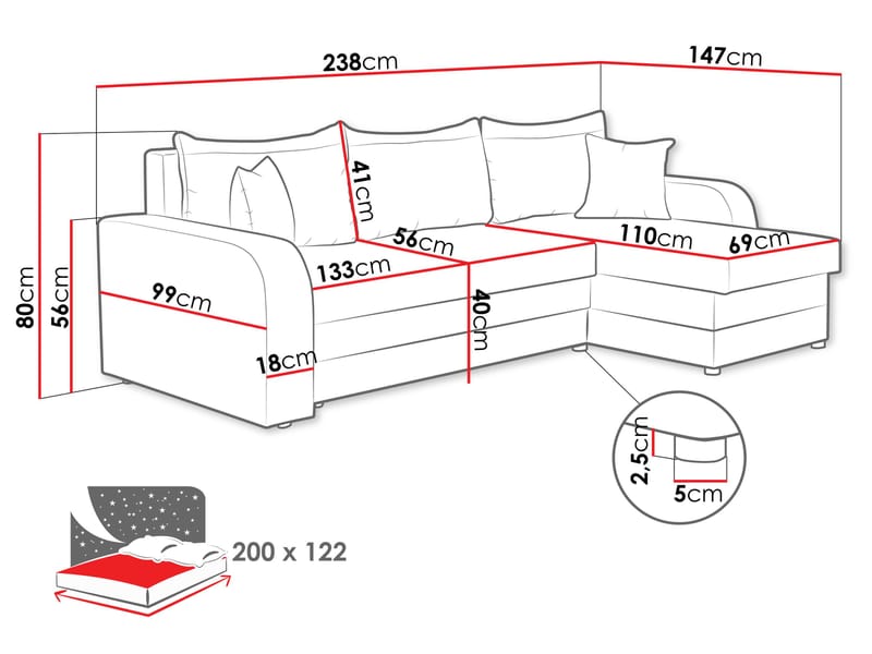 Alvared 3-sits Divansoffa - Möbler - Soffa - Hörnsoffa