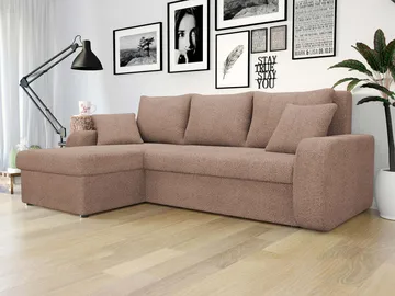 Alvared 3-sits Vänstervänd L-formad Divansoffa med Förvaring i Bouclé - Beige - Möbler - Soffa - Divansoffor & schäslongsoffa