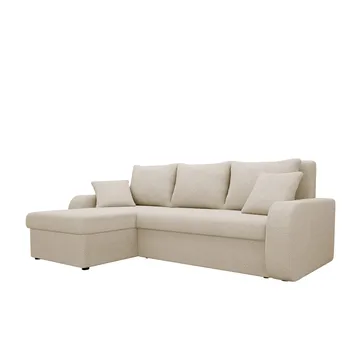 Alvared 3-sits Vänstervänd L-formad Divansoffa med Förvaring i Bouclé - Beige - Möbler - Soffa - Divansoffor & schäslongsoffa
