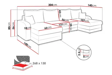 Alvared Soffa Dubbeldivan 4-sits - Mörkgrå - Möbler - Soffa - Bäddsoffa