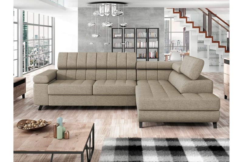 Amshyttan Bäddsoffa m. Schäslong 3-sits - Beige - Möbler - Soffa - Bäddsoffa