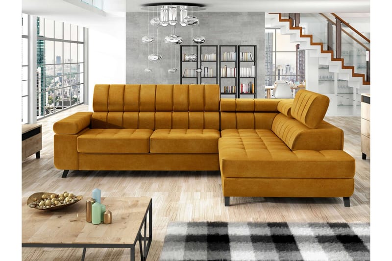 Amshyttan Bäddsoffa m. Schäslong 3-sits - Orange - Möbler - Soffa - Bäddsoffa