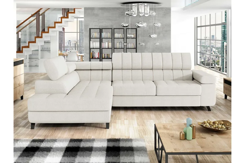 Amshyttan Bäddsoffa m. Schäslong 3-sits - Vit - Möbler - Soffa - Bäddsoffa