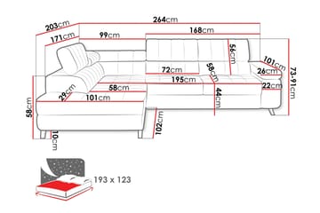 Amshyttan Soffa med Schäslong 3-sits - Brun - Möbler - Soffa - Divansoffor & schäslongsoffa