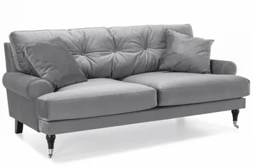 Andrew 2-sits Sammetssoffa - Ljusgrå - Möbler - Soffa - Sammetssoffa