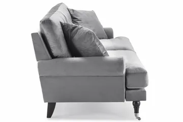 Andrew 3-sits Sammetssoffa - Ljusgrå - Möbler - Soffa - Sammetssoffa