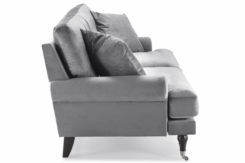 Andrew 3-sits Sammetssoffa - Ljusgrå - Möbler - Soffa - Sammetssoffa