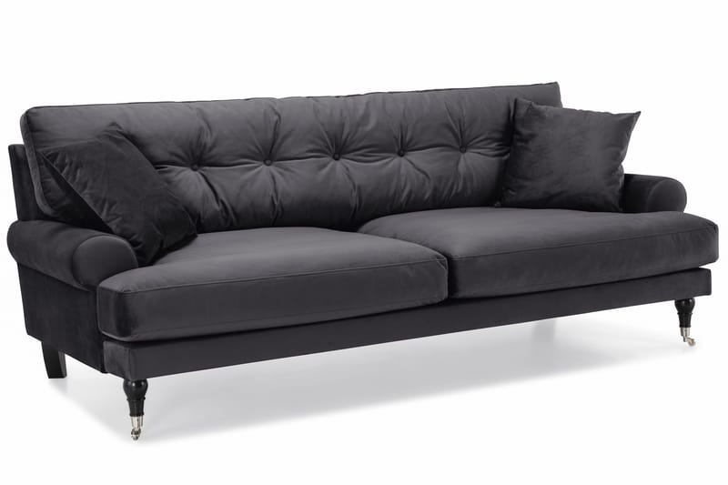 Andrew 3-sits Sammetssoffa - Mörkgrå - Möbler - Soffa - Sammetssoffa