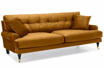 Andrew 3-sits Sammetssoffa - Mörkgul - Möbler - Soffa - Sammetssoffa