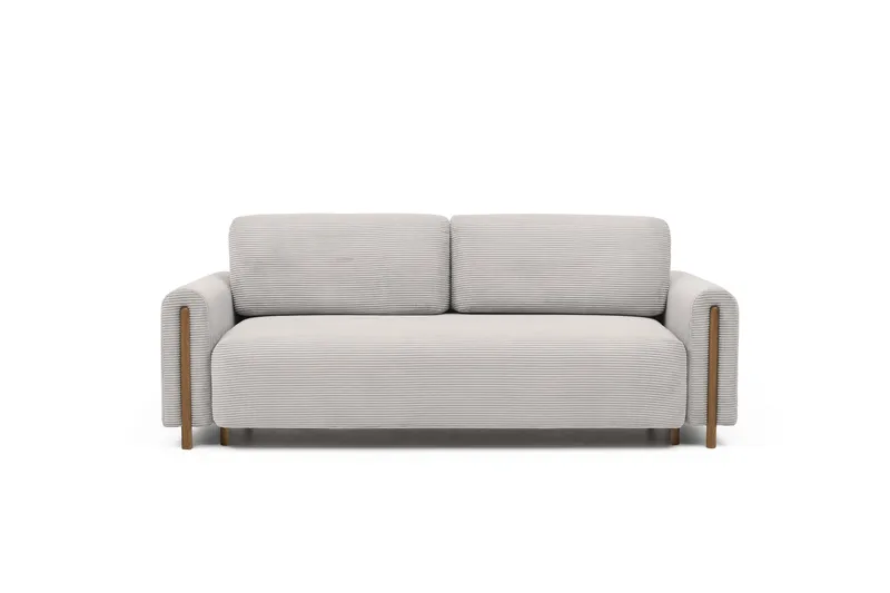 Arcadova 3-sits Soffa med Rundade Armstöd i Manchestertyg, Beige