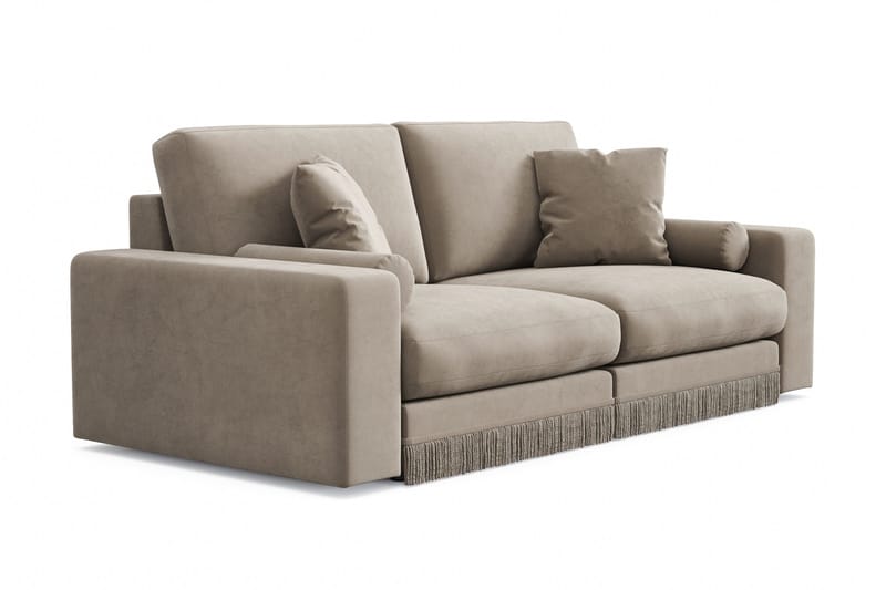 Arken Lyx 3-sits Djup Sammetssoffa - Beige - Möbler - Soffa - Sammetssoffa