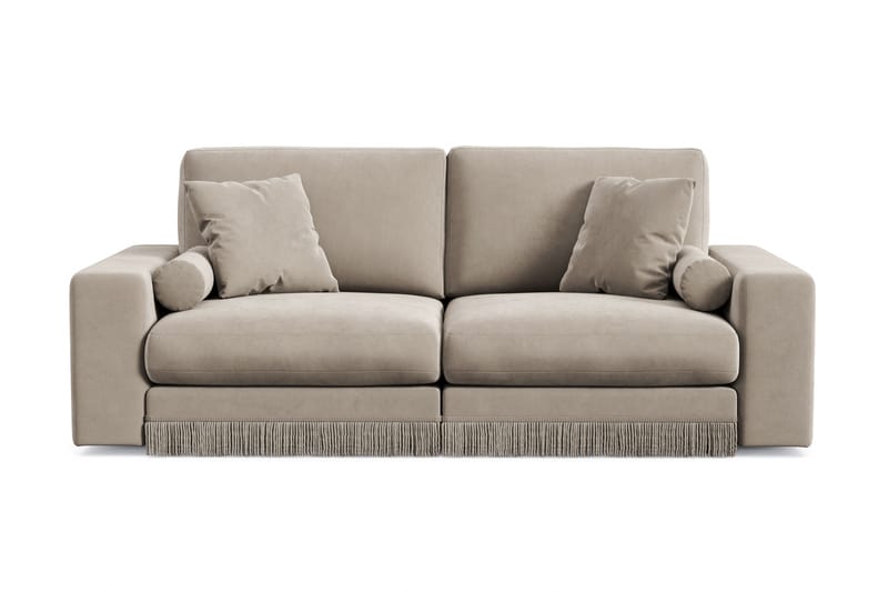 Arken Lyx 3-sits Djup Sammetssoffa - Beige - Möbler - Soffa - Sammetssoffa