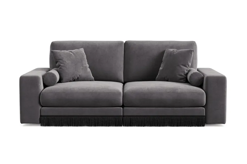 Arken Lyx 3-sits Djup Sammetssoffa - Mörkgrå - Möbler - Soffa - Sammetssoffa