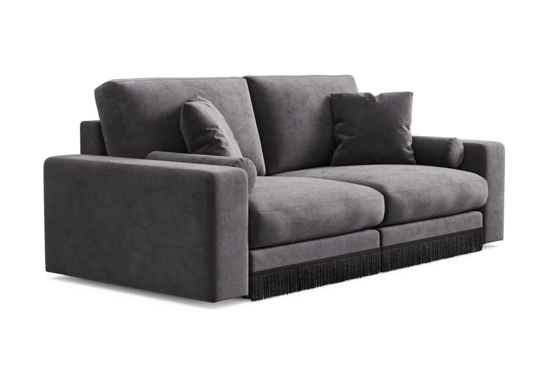 Arken Lyx 3-sits Djup Sammetssoffa - Mörkgrå - Möbler - Soffa - Sammetssoffa