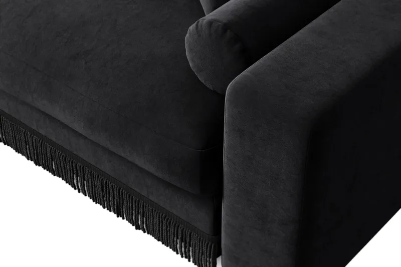 Arken Lyx 3-sits Djup Sammetssoffa - Svart - Möbler - Soffa - Sammetssoffa