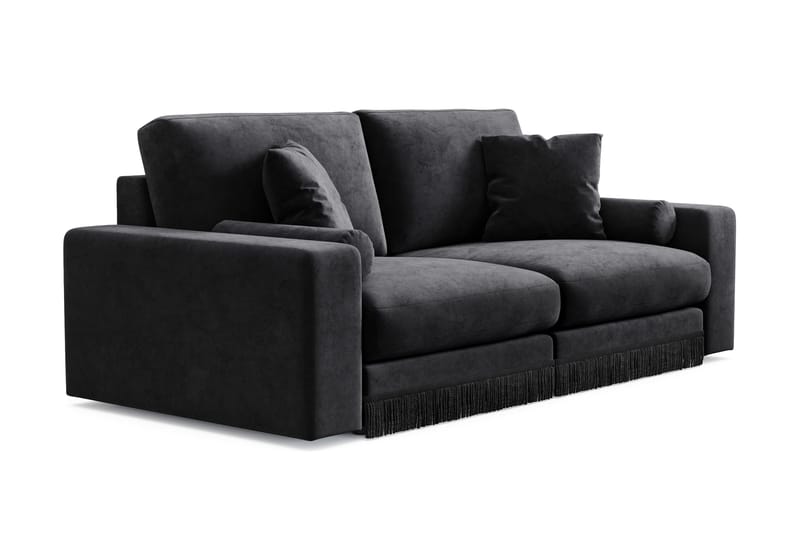 Arken Lyx 3-sits Djup Sammetssoffa - Svart - Möbler - Soffa - Sammetssoffa