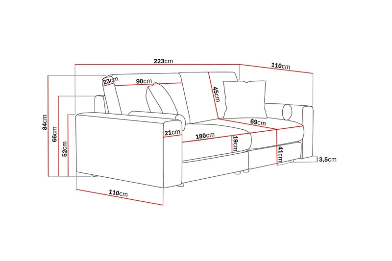 Arken Lyx 3-sits Djup Soffa i Manchester - Brun - Möbler - Soffa - 3 sits soffa