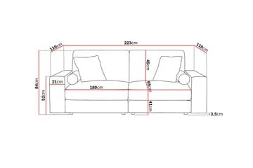Arken Lyx 3-sits Djup Soffa i Manchester - Greige - Möbler - Soffa - 3 sits soffa